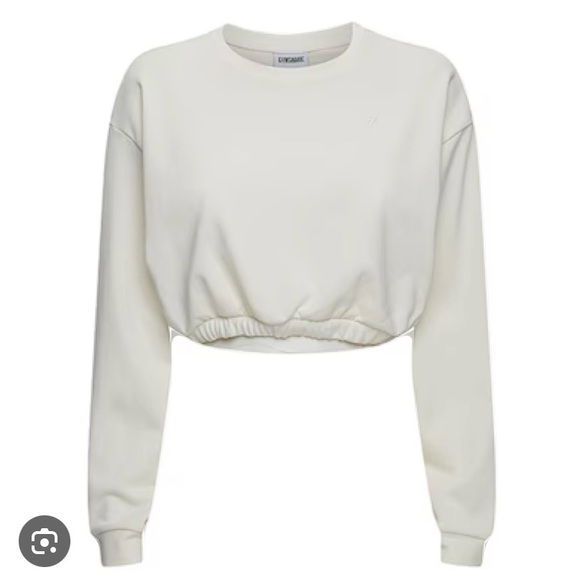 WHITNEY SIMMONS x GYM SHARK CROPPED CREAM CREWNECK - Picture 2 of 7